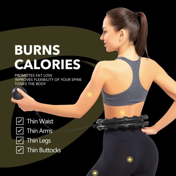 99087593e29e460dbac32b485193d85c Dumoyi Smart Weighted Fit Hoop for Adults Weight Loss, 24 Detachable Knots, 2 in 1 Adomen Fitness Massage