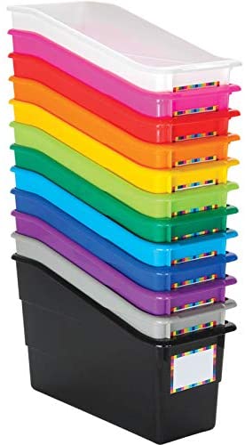 Really Good Stuff Rainbow Name Labels Durable Book and Binder Holders (Set of 12)