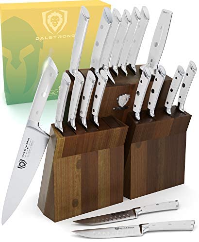 DALSTRONG Knife Block Set - 5 Piece - Gladiator Series - with Modular, Multi-Level Block - German HC Stainless Steel - Premium ABS Polymer Handles - NSF Certified
