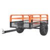 VEVOR Heavy Duty Steel ATV Dump Trailer, 1500-Pound Load Capacity 15 Cubic Feet, Tow Behind Dump Cart Garden Trailer, with Removable Sides and 2 - MadeInUSA