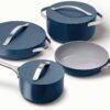 Caraway Nonstick Ceramic Cookware Set (12 Piece) Pots Pans Lids and Kitchen Storage - Non Toxic PTFE & PFOA Free - Oven Safe & Compatible with All - MadeInUSA