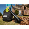 RYOBI RY40451BL 40V Cordless 110 MPH 525 CFM Cordless Leaf Blower and Cordless Leaf VacuumMulcher w 2 Batteries and 2 Chargers - MadeInUSA