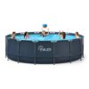 Evajoy 16ft x 48in Metal Frame Swimming Pool Set, Round Above Ground Pool Set with 2000 GPH Sand Filter Pump, Pool Ladder, Ground Cloth, Pool Cover - MadeInUSA