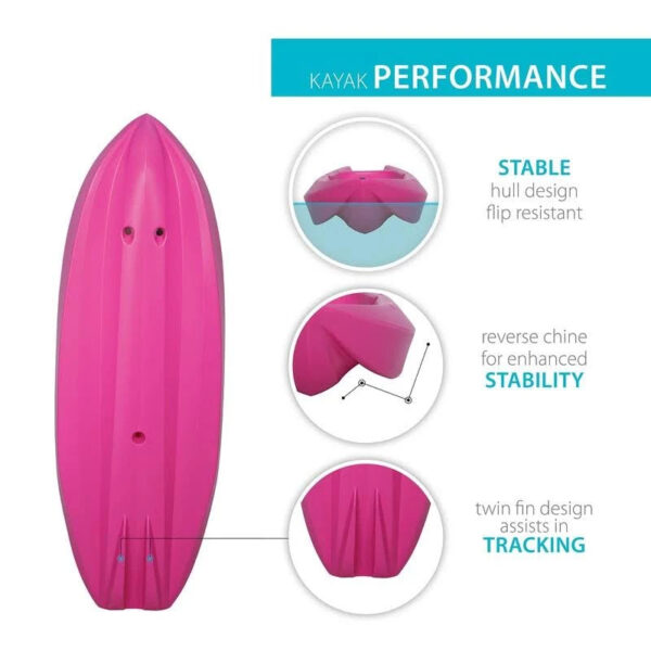 E97FB528-CF9C-5F08-0AB4-618412F91E5E Lifetime Youth Wave Kayak, Pink, 6' - MadeInUSA