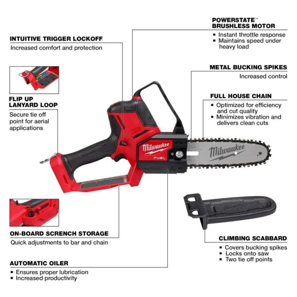F3FD92F8-66CD-BBCA-2A56-63ECE22CC46F Milwaukee Tool M18 Fuel Hatchet 8" Pruning Saw 3004-20 - MadeInUSA