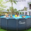 Evajoy 16ft x 48in Metal Frame Swimming Pool Set, Round Above Ground Pool Set with 2000 GPH Sand Filter Pump, Pool Ladder, Ground Cloth, Pool Cover - MadeInUSA