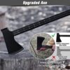 IUNIO Survival Off-Roading Tool Kit, Folding Shovel, Camping Axe, Multitool, Pickaxe, with Carrying Bag, for Outdoor, Car Emergency (Upgrade Black)