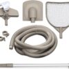 Funsicle 16ft x 48in Round Oasis Designer Above Ground Pool, Dark Double Rattan with SkimmerPlus Filter Pump & Ladder - MadeInUSA