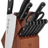 HENCKELS Solution 12-pc Knife Set with Block, Chef Knife, Paring Knife, Steak Knife Set, Grey, Stainless Steel