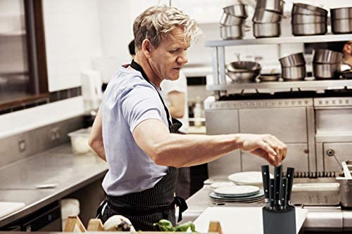 Royal Doulton Gordon Ramsay Block Knife Set, 6 Piece, Grey