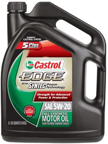 Castrol 60014 Edge 5W-20 Advanced Full Synthetic Motor Oil, 6 Gallon Enviro-Pack