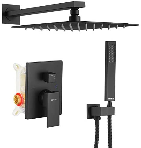 ESNBIA Oil Rubbed Bronze Shower System, Bathroom 12 Inches Rain Shower Head