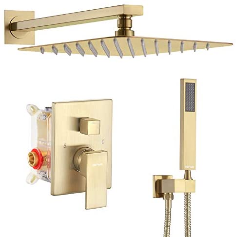 ESNBIA Oil Rubbed Bronze Shower System, Bathroom 12 Inches Rain Shower Head