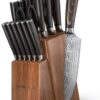 Yatoshi 7 Knife Block Set - Pro Kitchen Knife Set Ultra Sharp High Carbon Stainless Steel with Ergonomic Handle