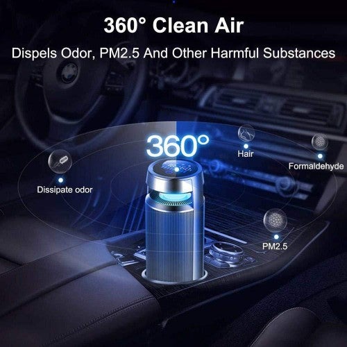 EEEXY USB Car Air Purifier Humidifier Remove PM2.5 Formaldehyde Anion Automotive Purifier Air Cleaning Purifier Aluminum, Gray