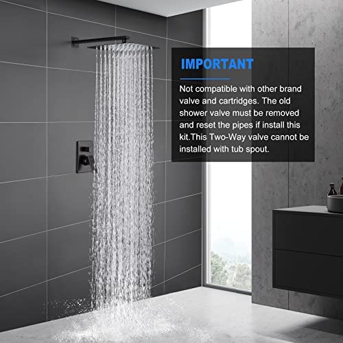 ESNBIA Oil Rubbed Bronze Shower System, Bathroom 12 Inches Rain Shower Head