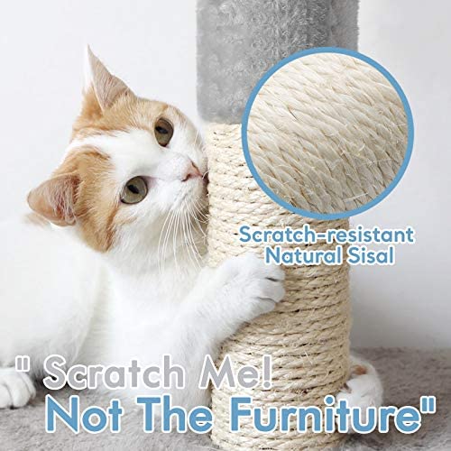 rabbitgoo Cat Tree Cat Tower 61" for Indoor Cats, Multi-Level Cat Condo with Hammock & Scratching Posts for Kittens