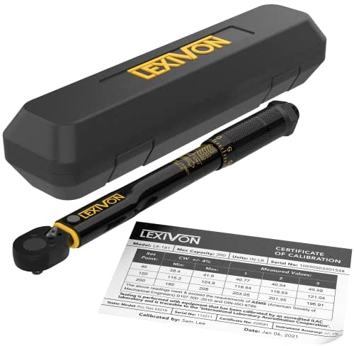 LEXIVON 3/4-Inch Drive Click Torque Wrench 30~300 Ft-Lb / 40.7~406.8 Nm (LX-185)