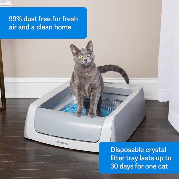 PetSafe ScoopFree Self Cleaning Cat Litter Box Systems, iOS/Android App with Health Counter - Automatic Cat Litter Box, Crystal Cat Litter