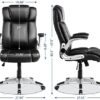 Executive Office Desk Chair with Flip-up Armrests, Executive Chair PU Leather Swivel Task Chair with Lumbar Support