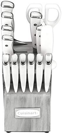 Cuisinart C77WTR-15P Classic Forged Triple Rivet, 15-Piece Knife Set, White