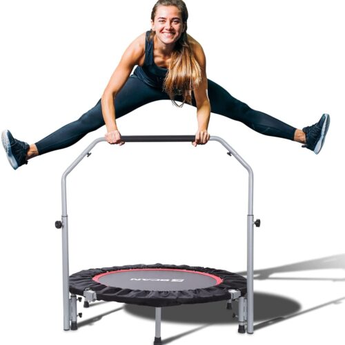 BCAN 40/48" Foldable Mini Trampoline，Workout Max Load 330lbs/440lbs