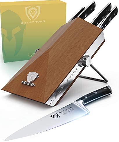 DALSTRONG Knife Block Set - 5 Piece - Gladiator Series - with Modular, Multi-Level Block - German HC Stainless Steel - Premium ABS Polymer Handles - NSF Certified