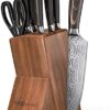 Yatoshi 7 Knife Block Set - Pro Kitchen Knife Set Ultra Sharp High Carbon Stainless Steel with Ergonomic Handle