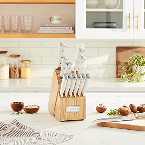 Cuisinart C77WTR-15P Classic Forged Triple Rivet, 15-Piece Knife Set, White