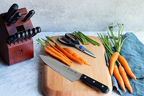 HENCKELS Solution 12-pc Knife Set with Block, Chef Knife, Paring Knife, Steak Knife Set, Grey, Stainless Steel