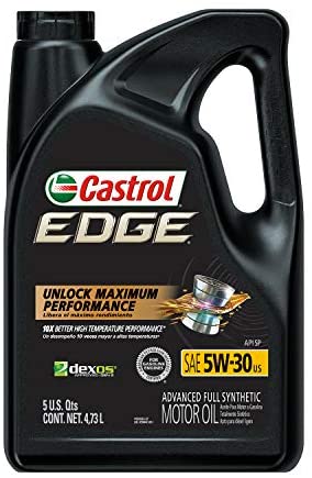 Castrol 60014 Edge 5W-20 Advanced Full Synthetic Motor Oil, 6 Gallon Enviro-Pack