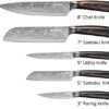 Yatoshi 7 Knife Block Set - Pro Kitchen Knife Set Ultra Sharp High Carbon Stainless Steel with Ergonomic Handle