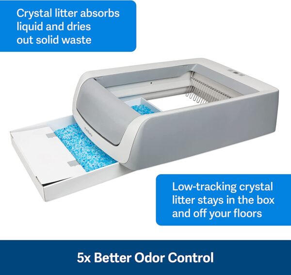 PetSafe ScoopFree Self Cleaning Cat Litter Box Systems, iOS/Android App with Health Counter - Automatic Cat Litter Box, Crystal Cat Litter