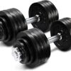 Yes4All Adjustable Dumbbells 40to 200 lbs with Connector Options for strength training