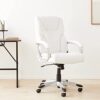 Executive Home Office Desk Chair with Padded Armrests- Black/Silver