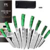 XYJ Stainless Steel Kitchen Knives Set 8 Piece Chef Knife Set with Carry Case Bag & Sheath Well Balance Ergonomic Handle
