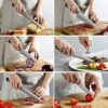 Kitchen Damascus Knife Set, 9-Piece Kitchen Knife Set with Block, ABS Ergonomic Handle for Chef Knife Set, Knife Sharpener and Kitchen Shears, Beechwood Block