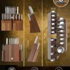 DALSTRONG Knife Block Set - 5 Piece - Gladiator Series - with Modular, Multi-Level Block - German HC Stainless Steel - Premium ABS Polymer Handles - NSF Certified