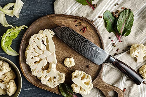 Yatoshi 7 Knife Block Set - Pro Kitchen Knife Set Ultra Sharp High Carbon Stainless Steel with Ergonomic Handle