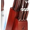 Japanese Knife Set, imarku 16-Piece Professional Kitchen Knife Set with Block, Chef Knife Set with Knife Rod, German High Carbon Steel Kitchen Knives Set
