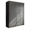 100% Solid Wood Cosmo 3-Door Wardrobe with Raised Panel Doors, Gray - Palace Imports 7115D - MadeInUSA