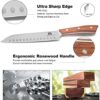 Vestaware Knife Set, 16-Piece Chef Knife Set with Knife Sharpener, Stainless Steel Kitchen Knives Set with Wooden Block, 6 Steak Knives and Bonus Scissors
