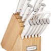 Cuisinart C77WTR-15P Classic Forged Triple Rivet, 15-Piece Knife Set, White