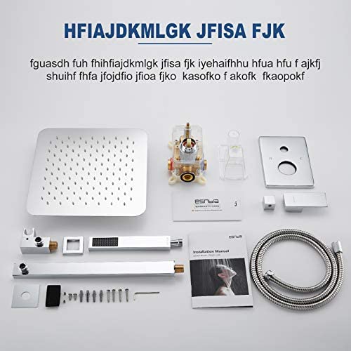ESNBIA Oil Rubbed Bronze Shower System, Bathroom 12 Inches Rain Shower Head