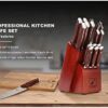 Japanese Knife Set, imarku 16-Piece Professional Kitchen Knife Set with Block, Chef Knife Set with Knife Rod, German High Carbon Steel Kitchen Knives Set