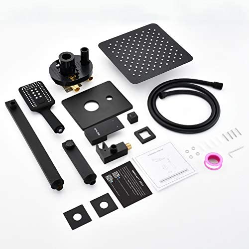 ESNBIA Oil Rubbed Bronze Shower System, Bathroom 12 Inches Rain Shower Head
