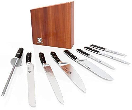 DALSTRONG Knife Block Set - 5 Piece - Gladiator Series - with Modular, Multi-Level Block - German HC Stainless Steel - Premium ABS Polymer Handles - NSF Certified