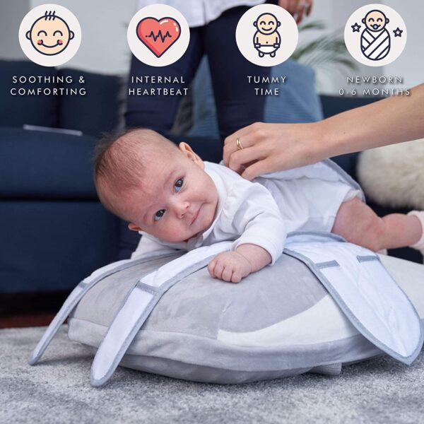 ec749e378add41b5a485d4ae80a8dda4 Babocush Newborn Comfort Cushion with Gentle Vibration and Heartbeat Sound, Helps Prevent Colic, Relieves Gas and Reflux, Provides Essential Tummy Time
