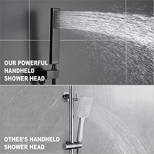 ESNBIA Oil Rubbed Bronze Shower System, Bathroom 12 Inches Rain Shower Head