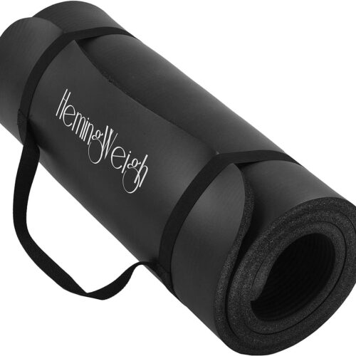 HemingWeigh 1 inch Thick Yoga Mat, Extra Thick, Non Slip Exercise Mat for Indoor and Outdoor Use
